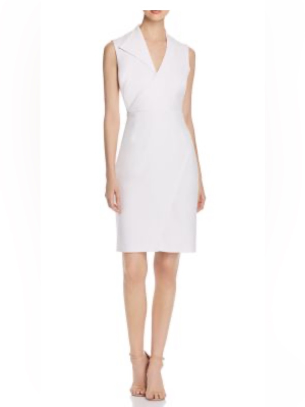 Elie Tahari White Sleeveless Midi Sheath Dress NEW